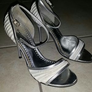 2 for 13 white and Silver shoes