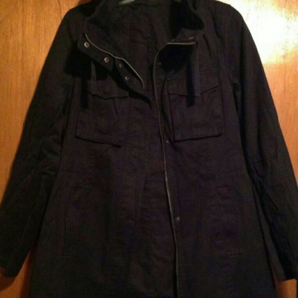 H&M Black Parka Jacket w/ High Collar