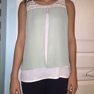 Candy green lace top