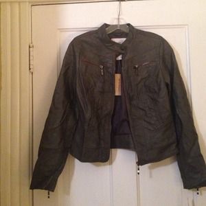 Dark grey leather jacket