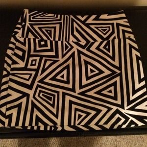 Black and white mini skirt