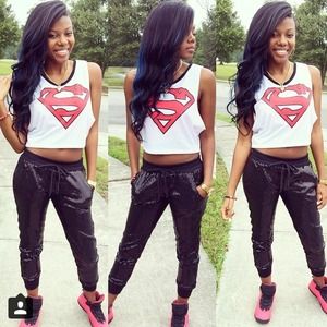 Super Man Crop Top