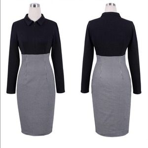 Plaid Bottom Pencil Dress