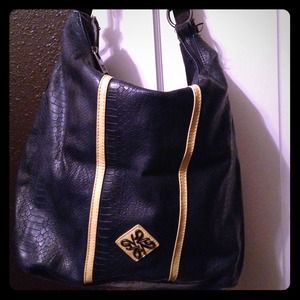 Blue and gold over the shoulder Vera wang purse
