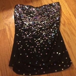 SOLD IN BUNDLE express black tube top with sequins