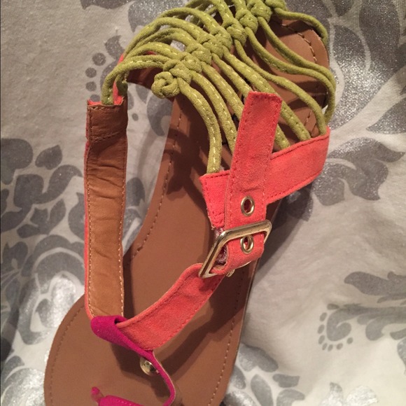 Never been worn multi-colored sandals - Picture 2 of 3