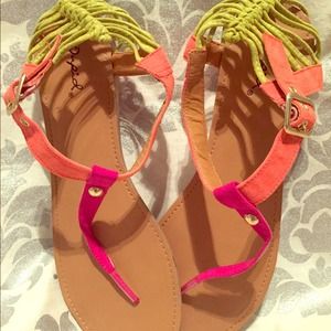 Never been worn multi-colored sandals
