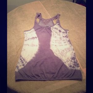 Tie-dye purple and white knit tank