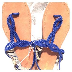 Never been worn cobalt blue sandals