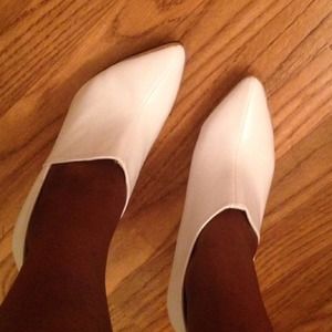 White leather booties