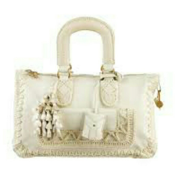 YSL Creme Zip Top Handle Lambskin Leather Tote