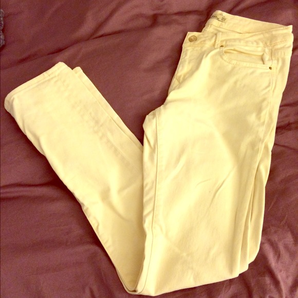 Zara woman lemon yellow denim jeans