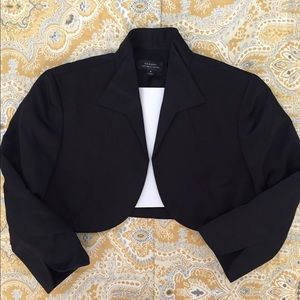 Tahari Black Satin Bolero Jacket