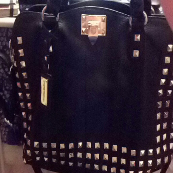 Steve Madden Black with gold studs bag