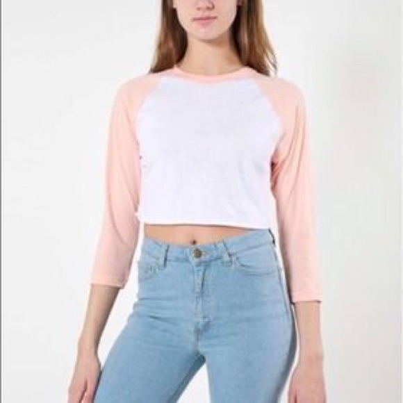American Apparel Crop Baseball Tee XS/S