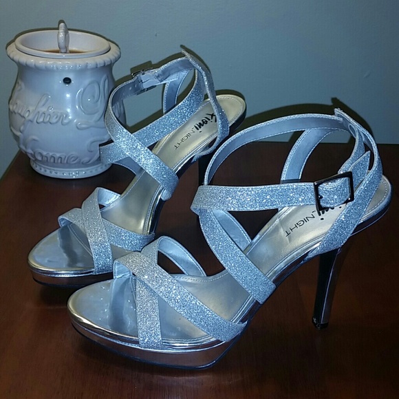 Silver glittery high heel