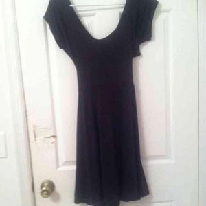 Black Skater Dress w/ Cut Out Back