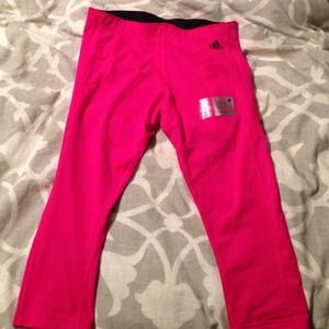 Adidas hot pink Pursuit crops
