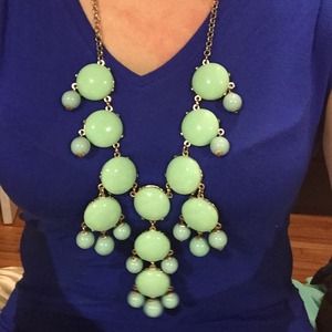 J Crew Mint/light blue bubble necklace