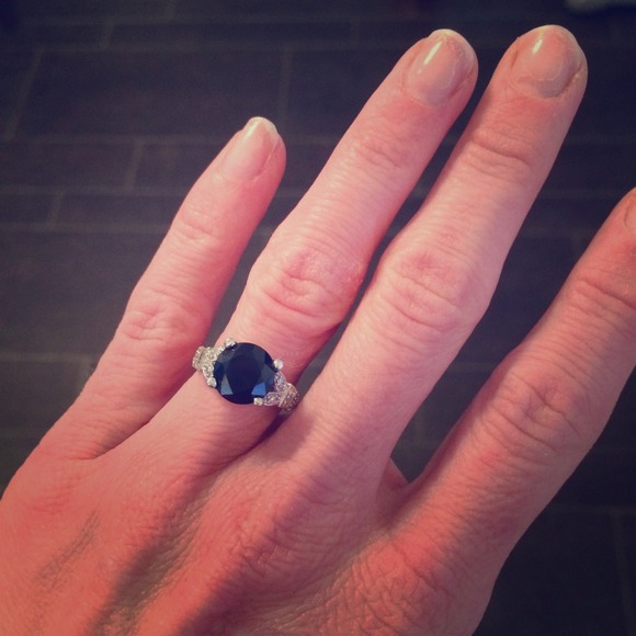 Beautiful Antique 4ct Sapphire & Diamond Ring