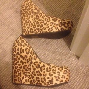 Cheetah print wedges