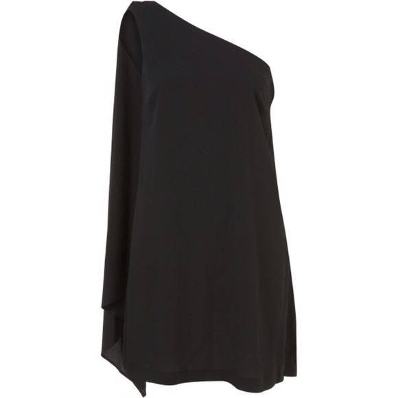 🎉TOPSHOP NAVY ONE SHOULDER DRAPE DRESS. US size 4