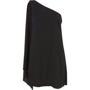 🎉TOPSHOP NAVY ONE SHOULDER DRAPE DRESS. US size 4