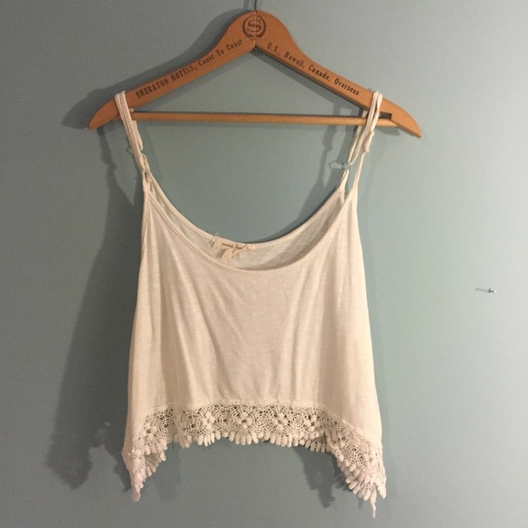 Urban outfitters crochet trim top