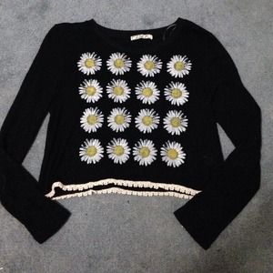 Daisy Print Cropped Shirt - Tillys