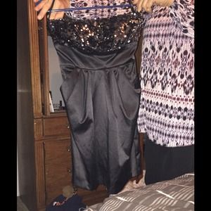 Black sequin cocktail dress