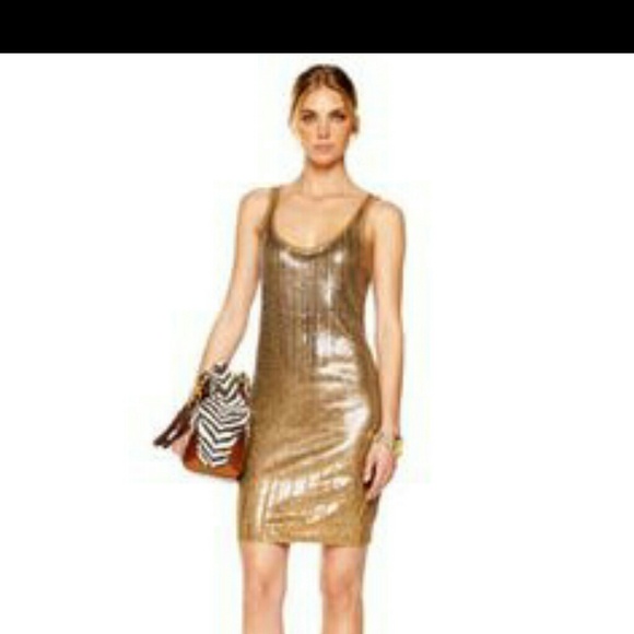 Gold sequin dress