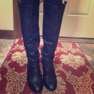 Black leather boots