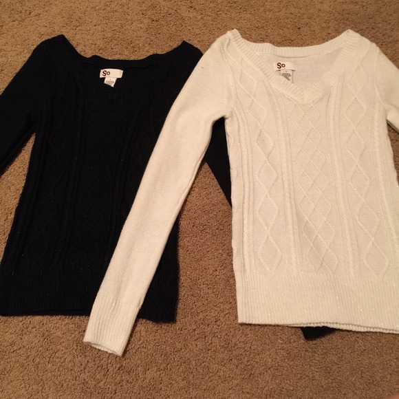 black and white sweaters