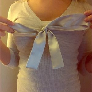 Maurice's grey bow shirt