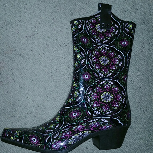 Nomad Yippy Cowgirl Inspired Rubber Rain Boot