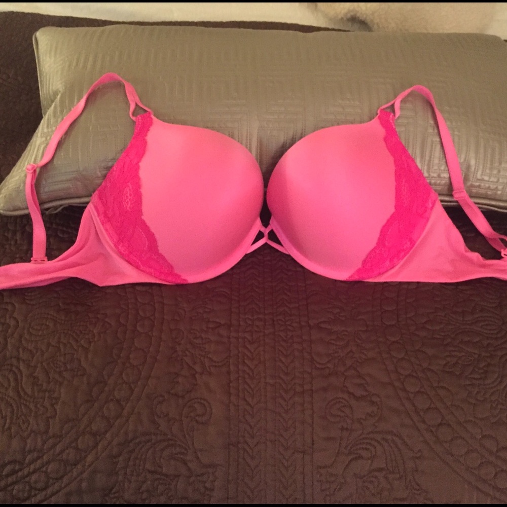 Victoria secret bombshell bra 36D pink/dk pk lace