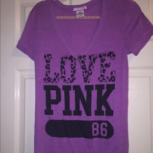 Short sleeve purple Victoria secret shirt. Large