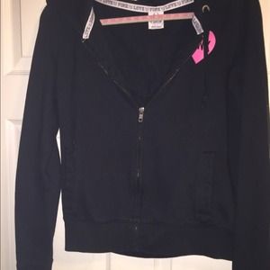 Victoria secret zip up jacket. Black. Medium