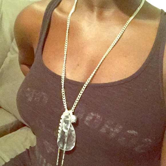 Tear drop silver chain