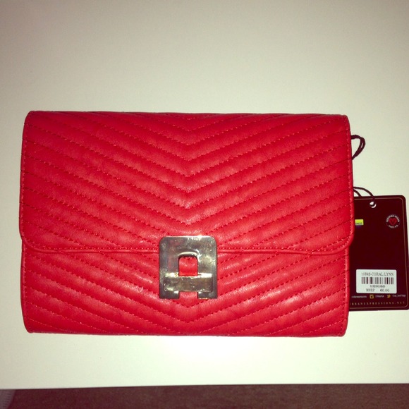 Best offer!! Coral Red Vegan Clutch Purse!