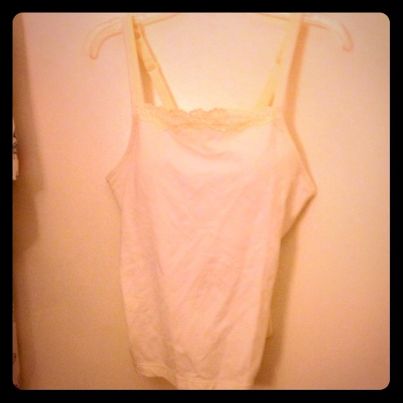 Creme tank with built in bra