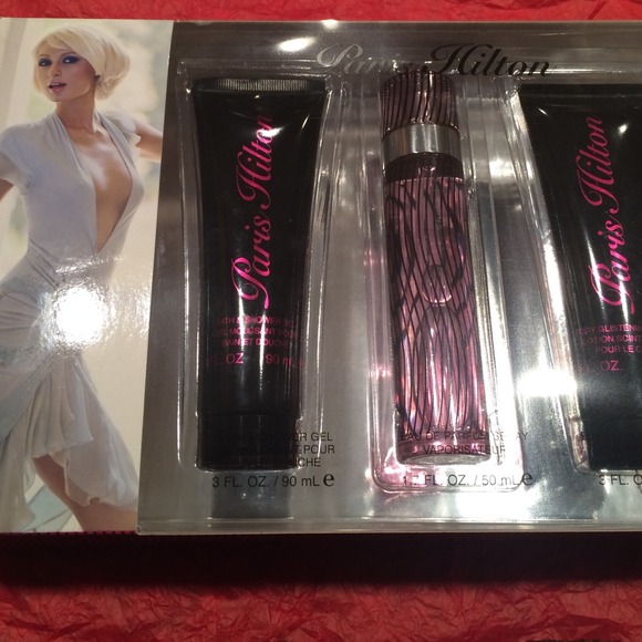 Paris Hilton, bath gel, perfume and lotion