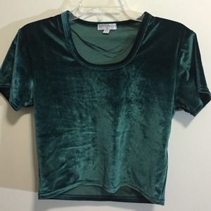 velvet green crop top