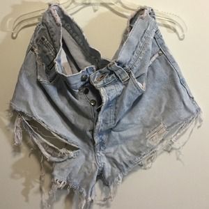 distressed high waisted shorts