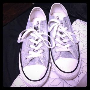 Converse All Star with silver sparkles.