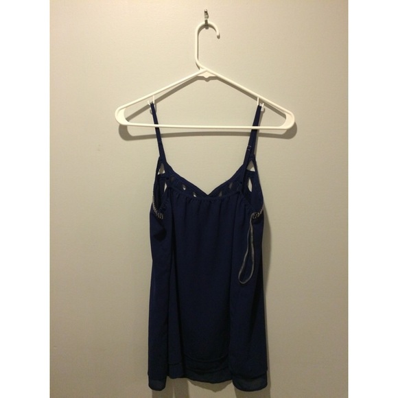 Royal Blue Tank Tope with silver detailing - Picture 2 of 4