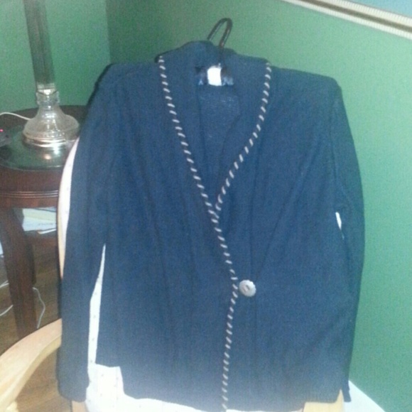 % 65 Linen,  % 35 Cotton double breasted sweater. - Picture 2 of 4