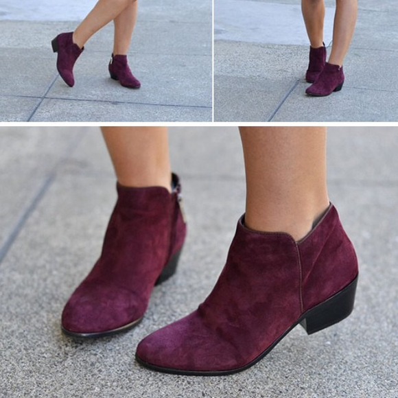 Burgundy Suede Booties