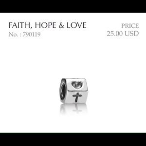 "Faith, Hope, & Love" Pandora Charm
