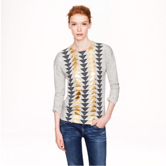 J. Crew Vintage Sweatshirt in Blue White Triangles